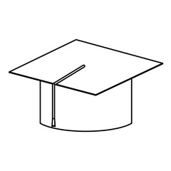 graduation cap icon over white background. vector illustration