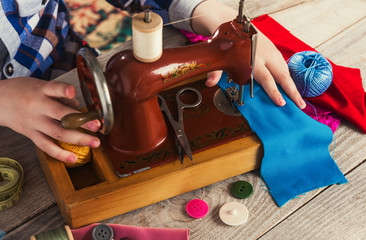 Children needlework sewing