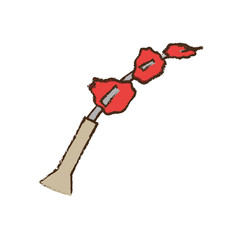 beef steak picnic food skewer vector illustration eps 10