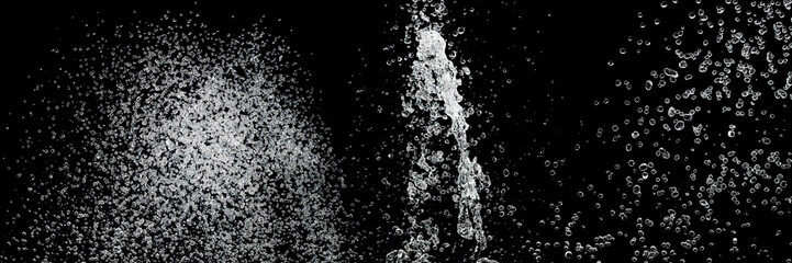 Fototapeta na wymiar set of water splash isolated on black