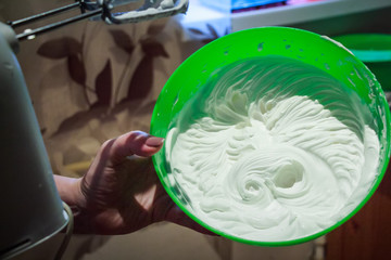 Fototapeta premium Close up of mixing batter or dough