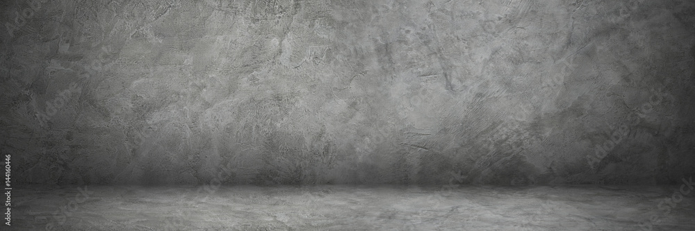 Poster horizontal cement wall and floor with shadow for background and design