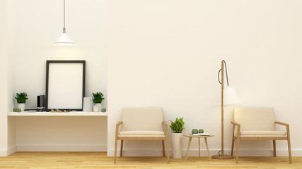 living area and art space - 3D Rendering