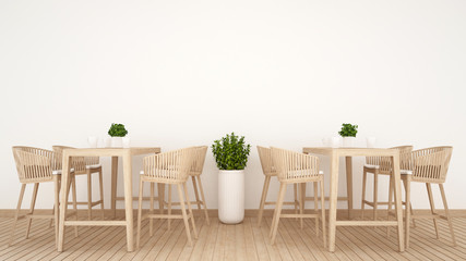 restaurant or coffee shop on wood design - 3D Rendering