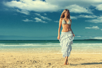 Young woman on beach