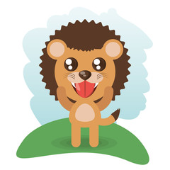 cute lion animal wildlife vector illustration eps 10