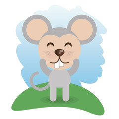 Obraz na płótnie Canvas cute mouse animal winking vector illustration eps 10