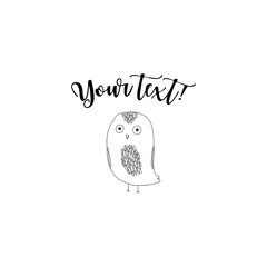 Cute bird in a doodle style.