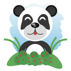 cute panda animal winking vector illustration eps 10