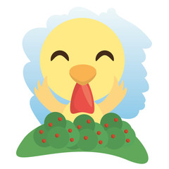 cute rooster animal winking vector illustration eps 10