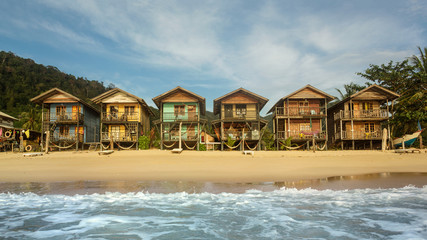 Bunte Häuser Am Strand