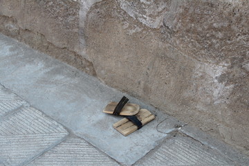 Prostration Wooden Hand Sliders in Kumbum Monastery Qinghai China