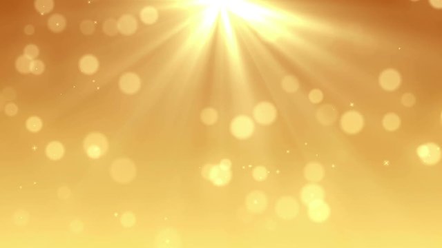Loopable Sunbeam and Particles Motion backgrounds -Golden color