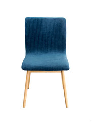 Blue modern chair isolated on white background