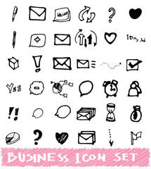 business doodle icon set