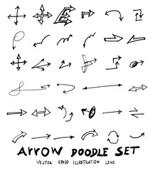 Vector hand drawn arrows set eps10