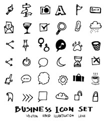 Business doodles sketch vector ink eps10