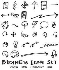 Business doodles sketch vector ink eps10