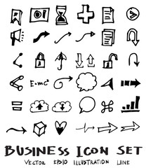 Business doodles sketch vector ink eps10