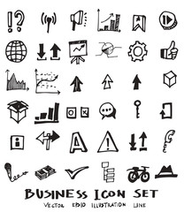 Business doodles sketch vector ink eps10