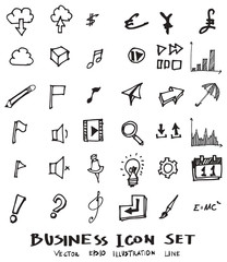 Business doodles sketch vector ink eps10