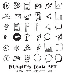 Business doodles sketch vector ink eps10