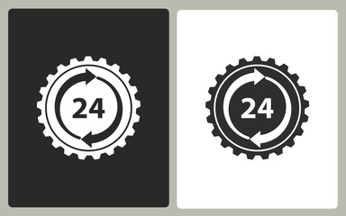 24 hour service - vector icon.