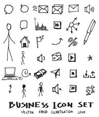 Business doodles sketch vector ink eps10