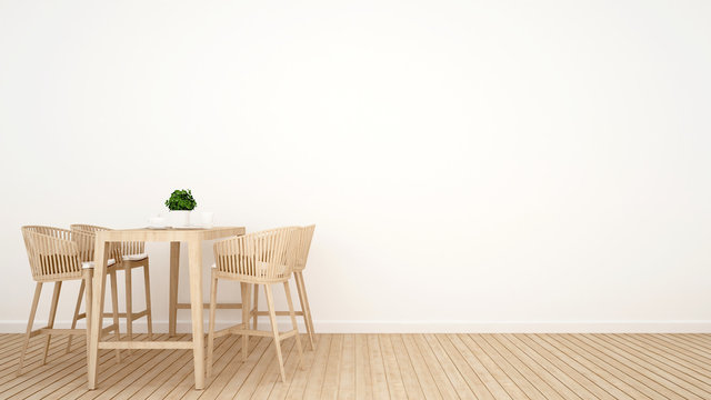 Dining room on wood design - 3D Rendering