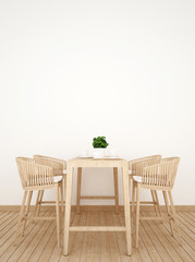 Dining room on wood design vertical picture - 3D Rendering