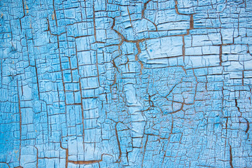 Fototapeta na wymiar old painted with blue color wooden surface texture