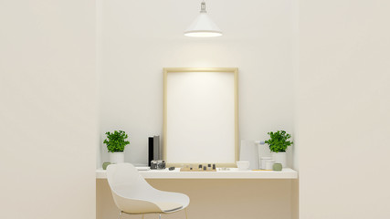 workspace and relax room - 3D Rendering