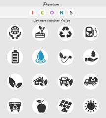 alternative energy icon set