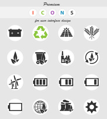 alternative energy icon set