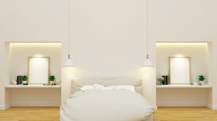 Bedroom and workspace clean design - 3D Rendering