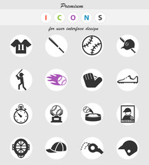 baseball icon set