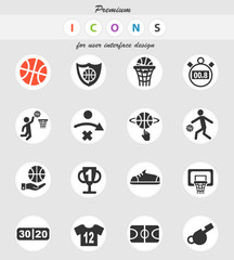basketball icon set