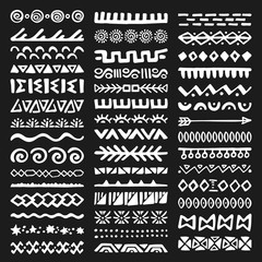 Borders Collection in Ethnic Style - obrazy, fototapety, plakaty