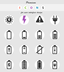 battery icon set