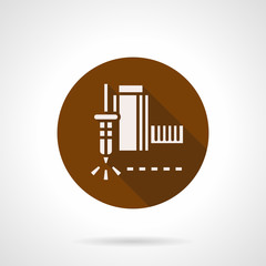 Water jet cutting brown round vector icon