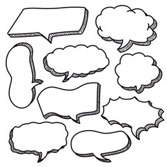 Set of Sketched Speech Bubbles