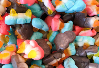 Colourful candies closeup