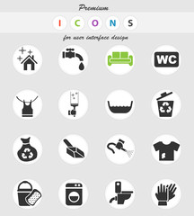 cleaning company icon set