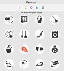 cleaning company icon set
