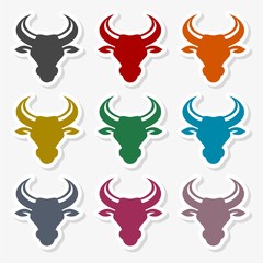 Bull head icon vector illustration