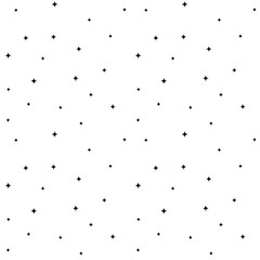 white sky with black little stars seamless vector pattern background illustration 
