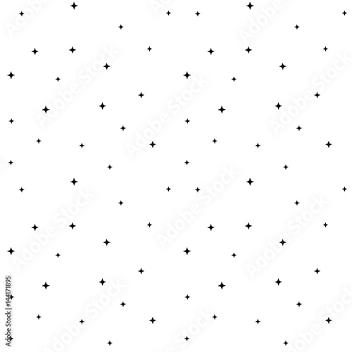 "white sky with black little stars seamless vector pattern ...
