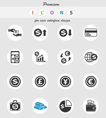 currency exchange icon set