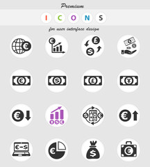 currency exchange icon set
