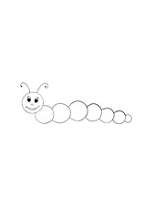 cartoon imagined caterpillar for stickers illustrations emoji